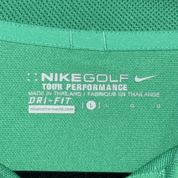 YY- Nike Golf Polo Shirt Mens size Large Green Dri-Fit Short Sleeve - Picture 3 of 7
